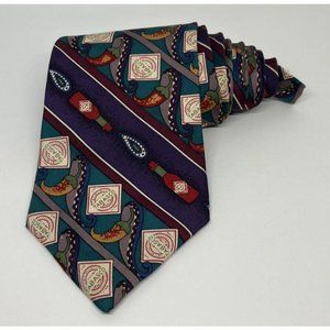 Tabasco Mens Tie Necktie 100% Imported Silk Made in USA Tabasco Hot Sauce Tie